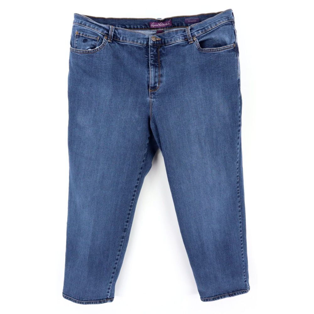 Gloria Vanderbilt Jean High Rise Womens 22W Blue Faded Denim INSEAM: 27.5 INCHES